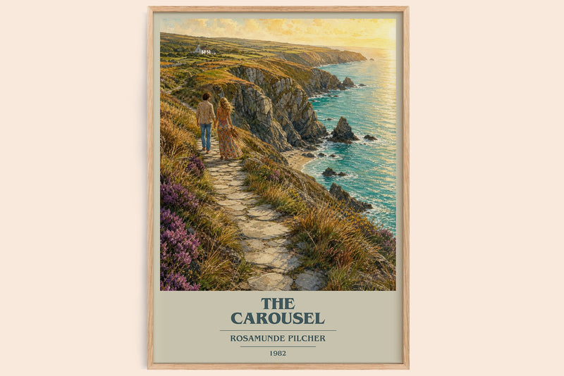 The Carousel book cover book poster by Rosamunde Pilcher – framed literary art print