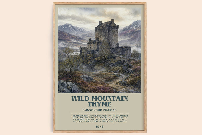 Wild Mountain Thyme bookish book poster by Rosamunde Pilcher – framed literary art print