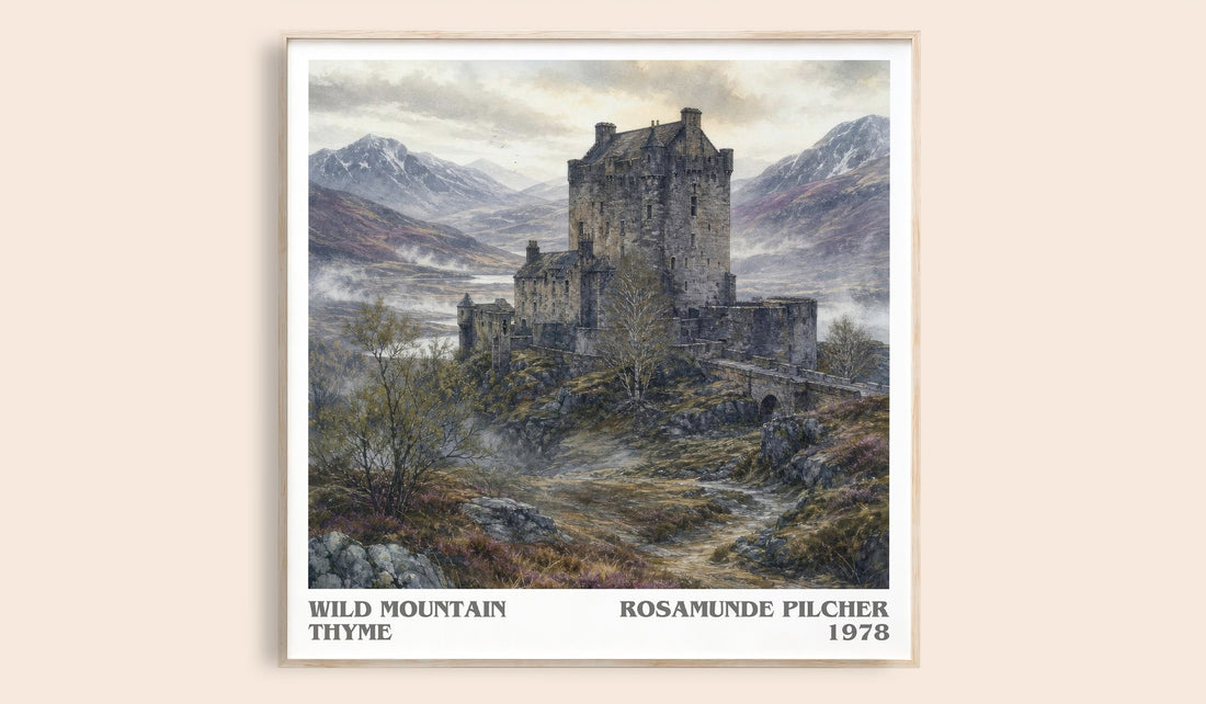 Wild Mountain Thyme literary book poster by Rosamunde Pilcher – framed literary art print