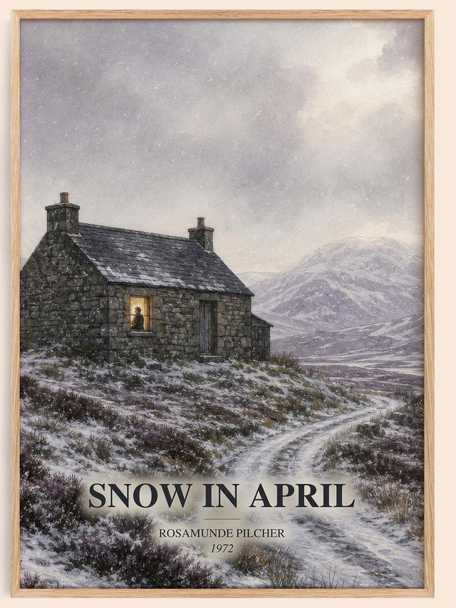 Snow in April Book Watercolour Illustration by Rosamunde Pilcher