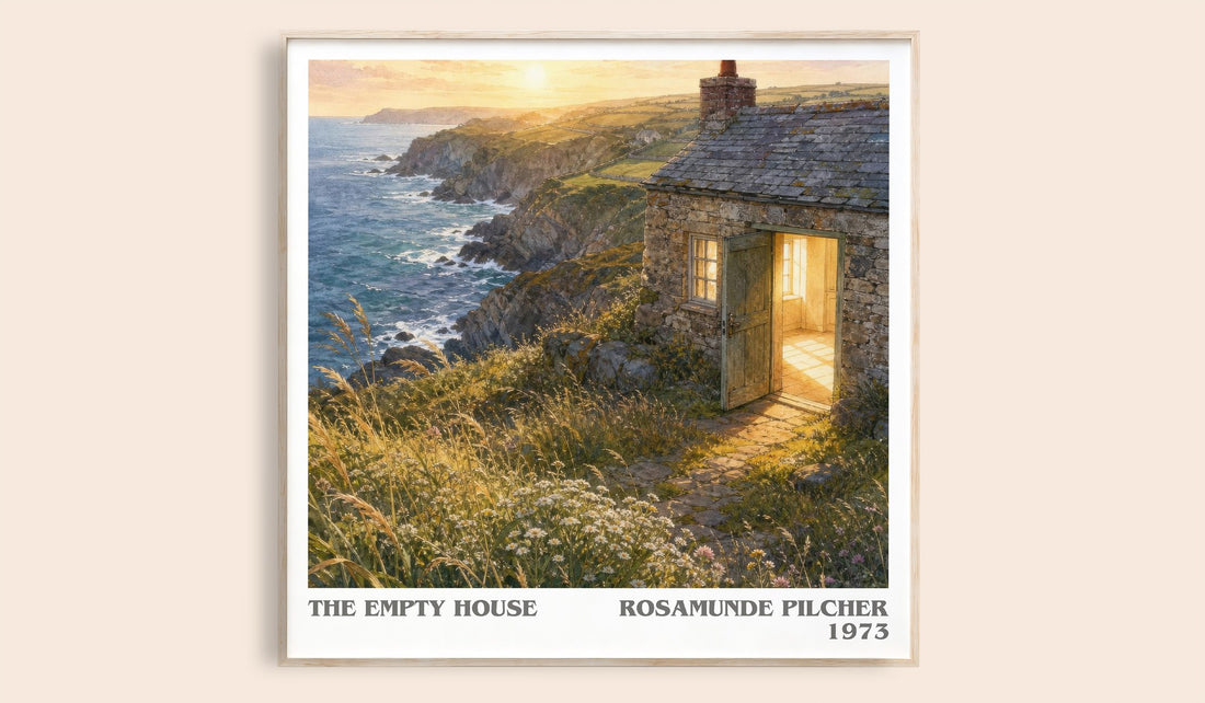The Empty House literary book poster by Rosamunde Pilcher – framed literary art print