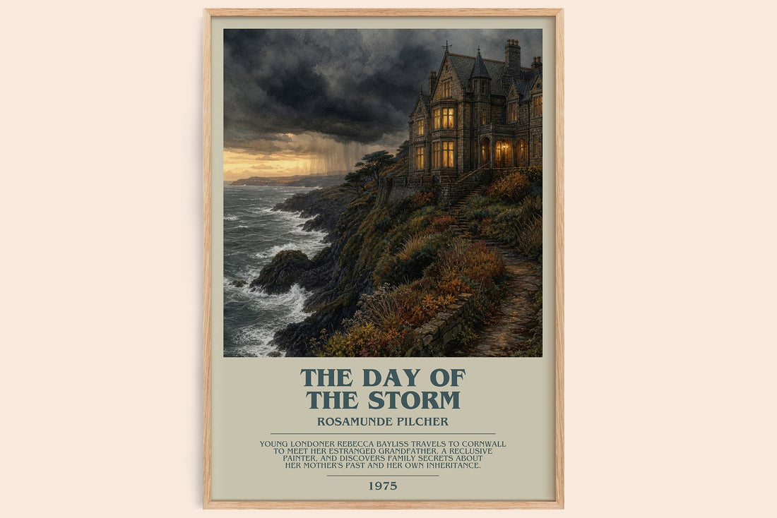 The Day of the Storm bookish book poster by Rosamunde Pilcher – framed literary art print