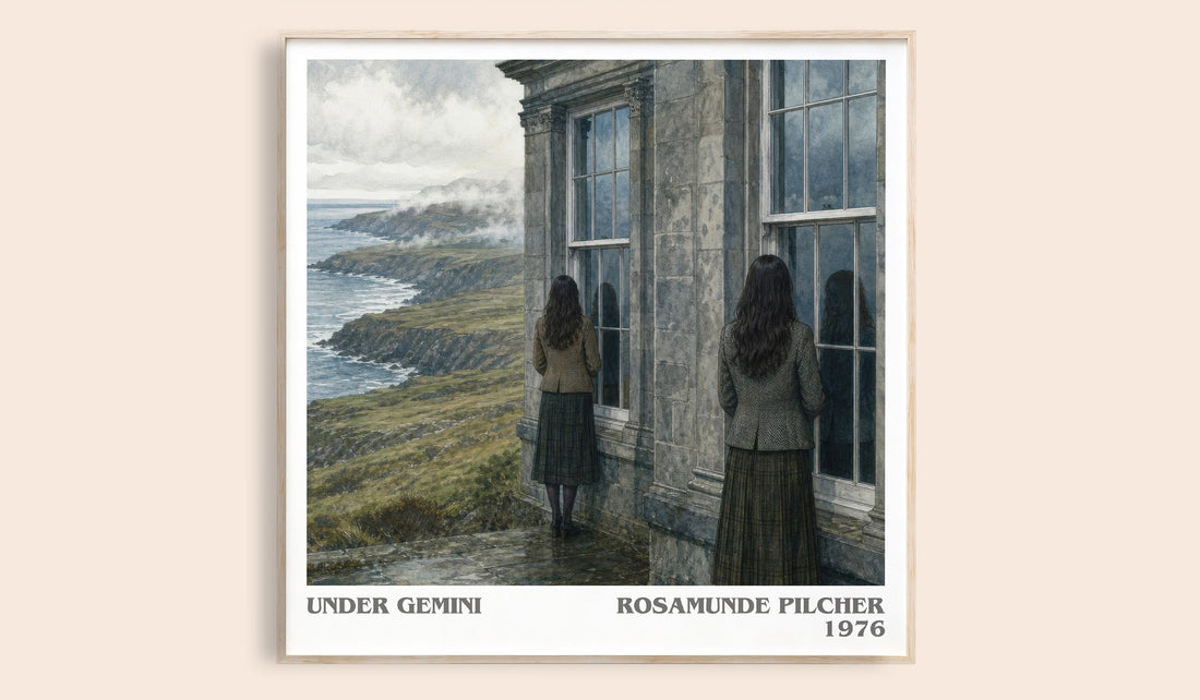 Under Gemini literary book poster by Rosamunde Pilcher – framed literary art print