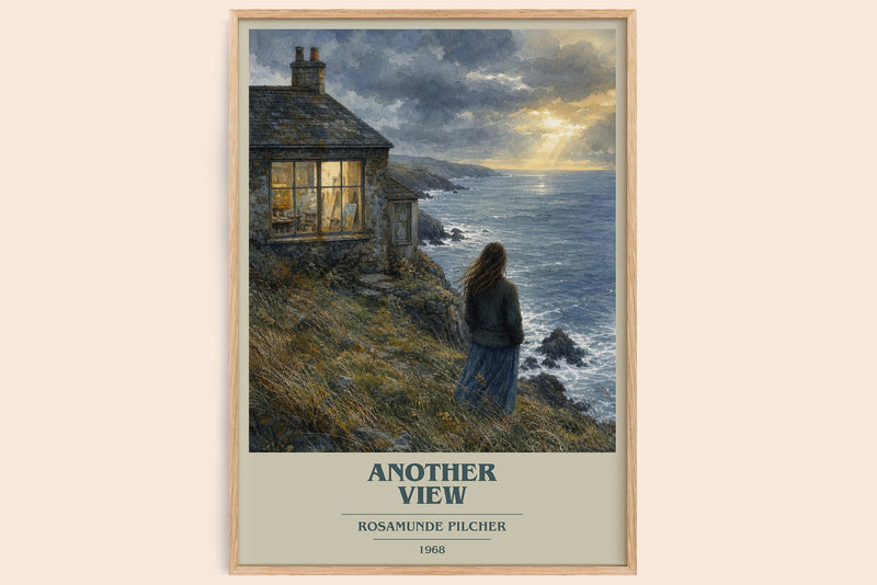 Another View book cover book poster by Rosamunde Pilcher – framed literary art print