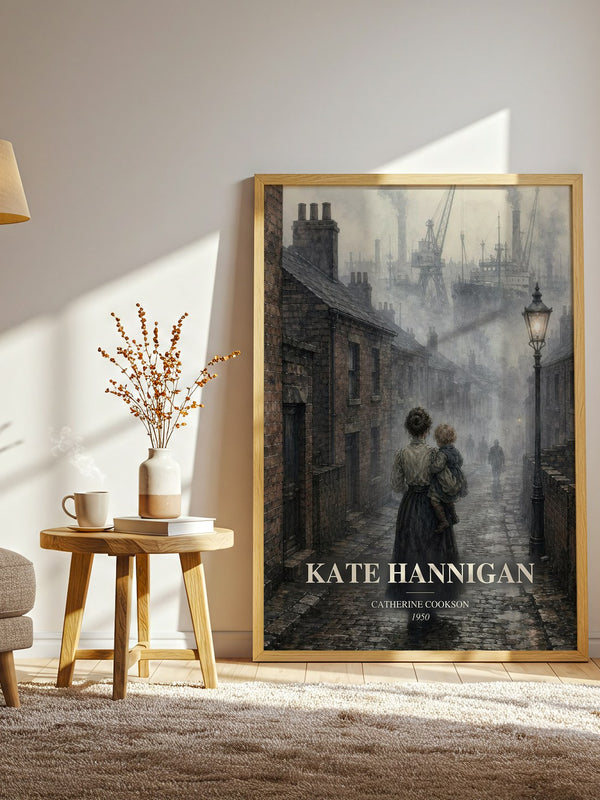 Kate Hannigan watercolour print in frame leaning in hallway – historical fiction wall art