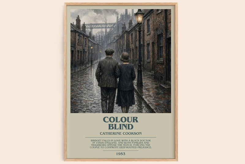 Colour Blind bookish book poster by Catherine Cookson – framed literary art print