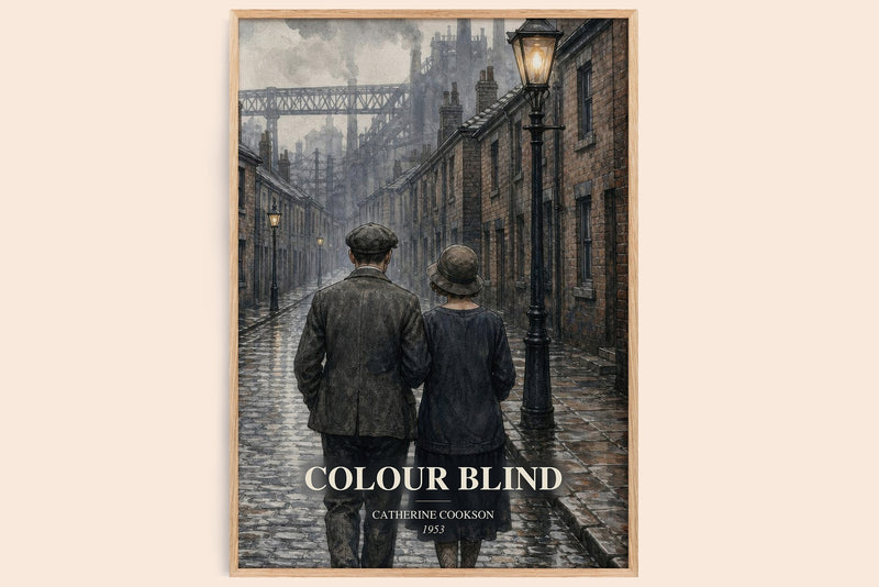 Colour Blind watercolour book poster by Catherine Cookson – framed literary art print