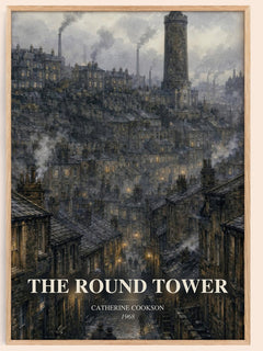 The Round Tower watercolour book poster by Catherine Cookson – framed literary art print