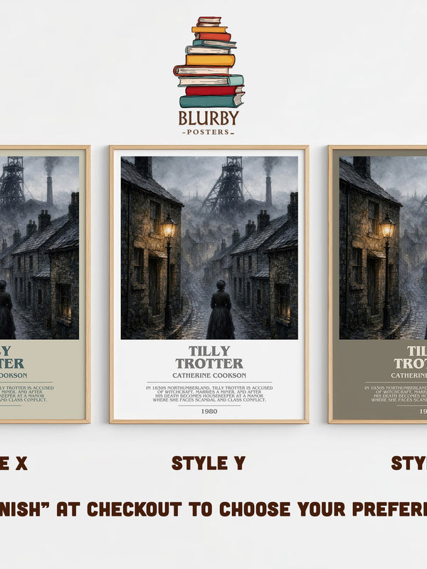 Tilly Trotter bookish print in frame leaning in hallway – historical fiction wall art