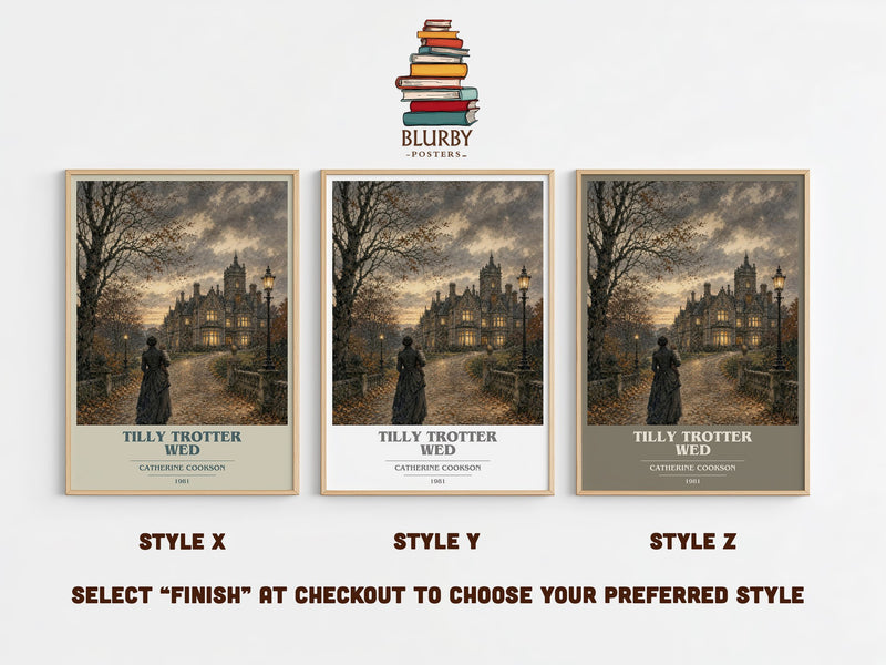 Tilly Trotter Wed book cover print in frame leaning in hallway – historical fiction wall art