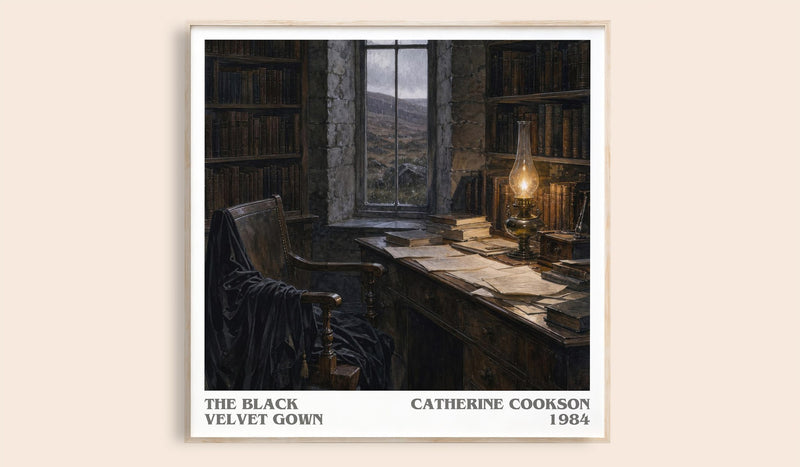The Black Velvet Gown literary book poster by Catherine Cookson – framed literary art print