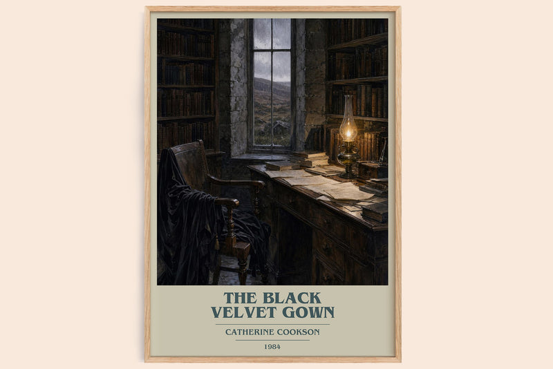 The Black Velvet Gown book cover book poster by Catherine Cookson – framed literary art print