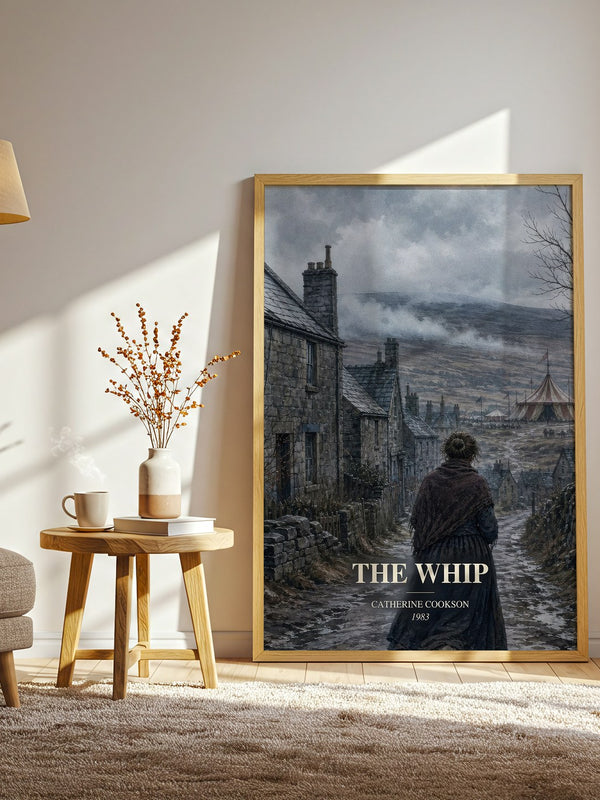 The Whip watercolour print in frame leaning in hallway – historical fiction wall art
