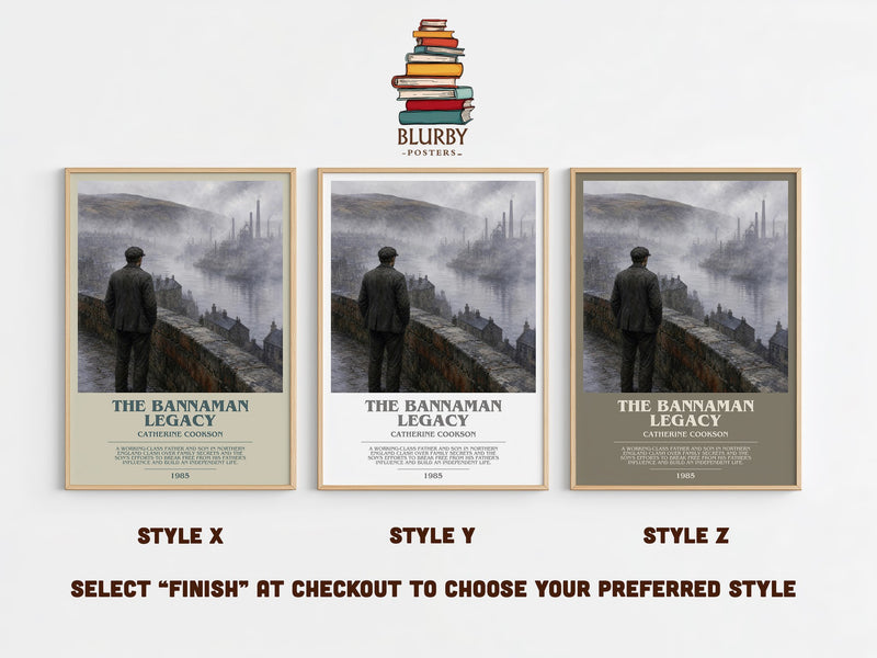 The Bannaman Legacy bookish print in frame leaning in hallway – historical fiction wall art