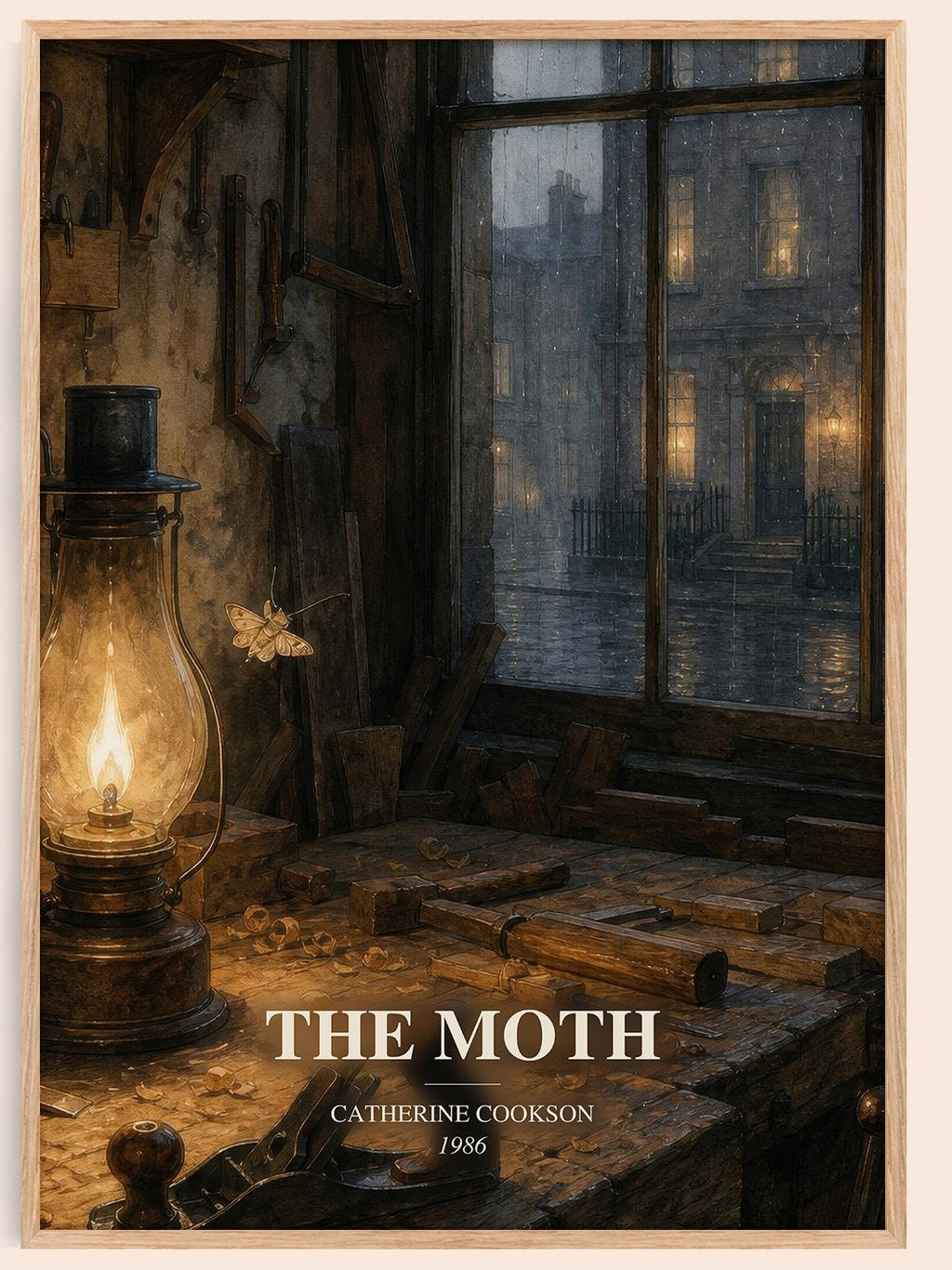 The Moth watercolour book poster by Catherine Cookson – framed literary art print