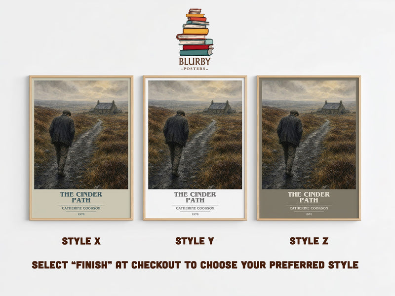 The Cinder Path book cover print in frame leaning in hallway – historical fiction wall art