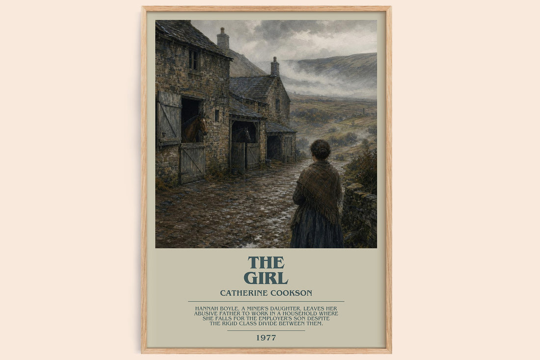 The Girl bookish book poster by Catherine Cookson – framed literary art print