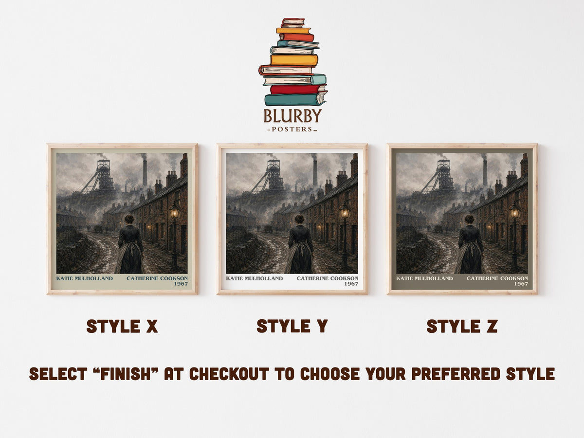 Katie Mulholland literary print in frame leaning in hallway – historical fiction wall art (mockup)