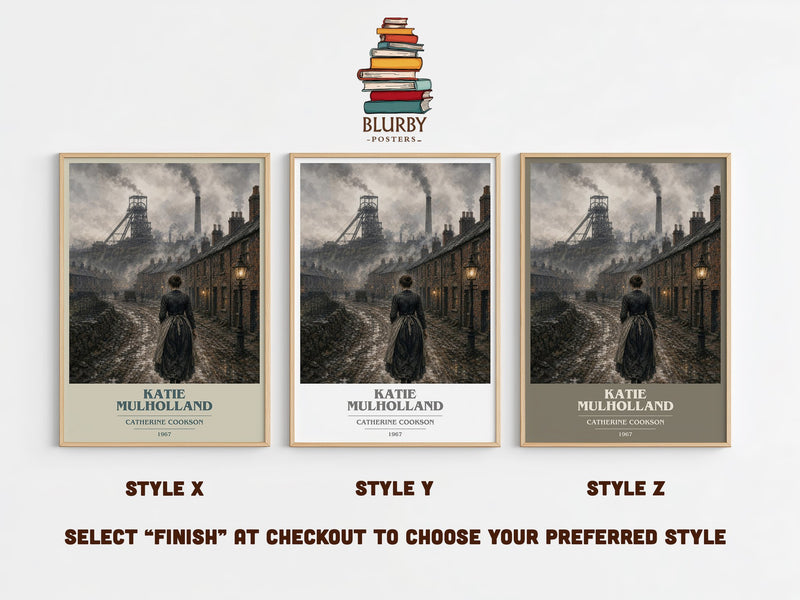 Katie Mulholland book cover print in frame leaning in hallway – historical fiction wall art