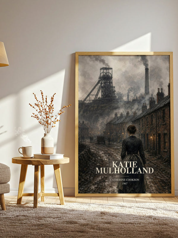 Katie Mulholland watercolour print in frame leaning in hallway – historical fiction wall art