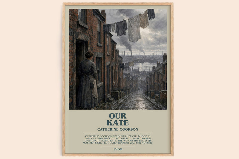 Our Kate bookish book poster by Catherine Cookson – framed literary art print