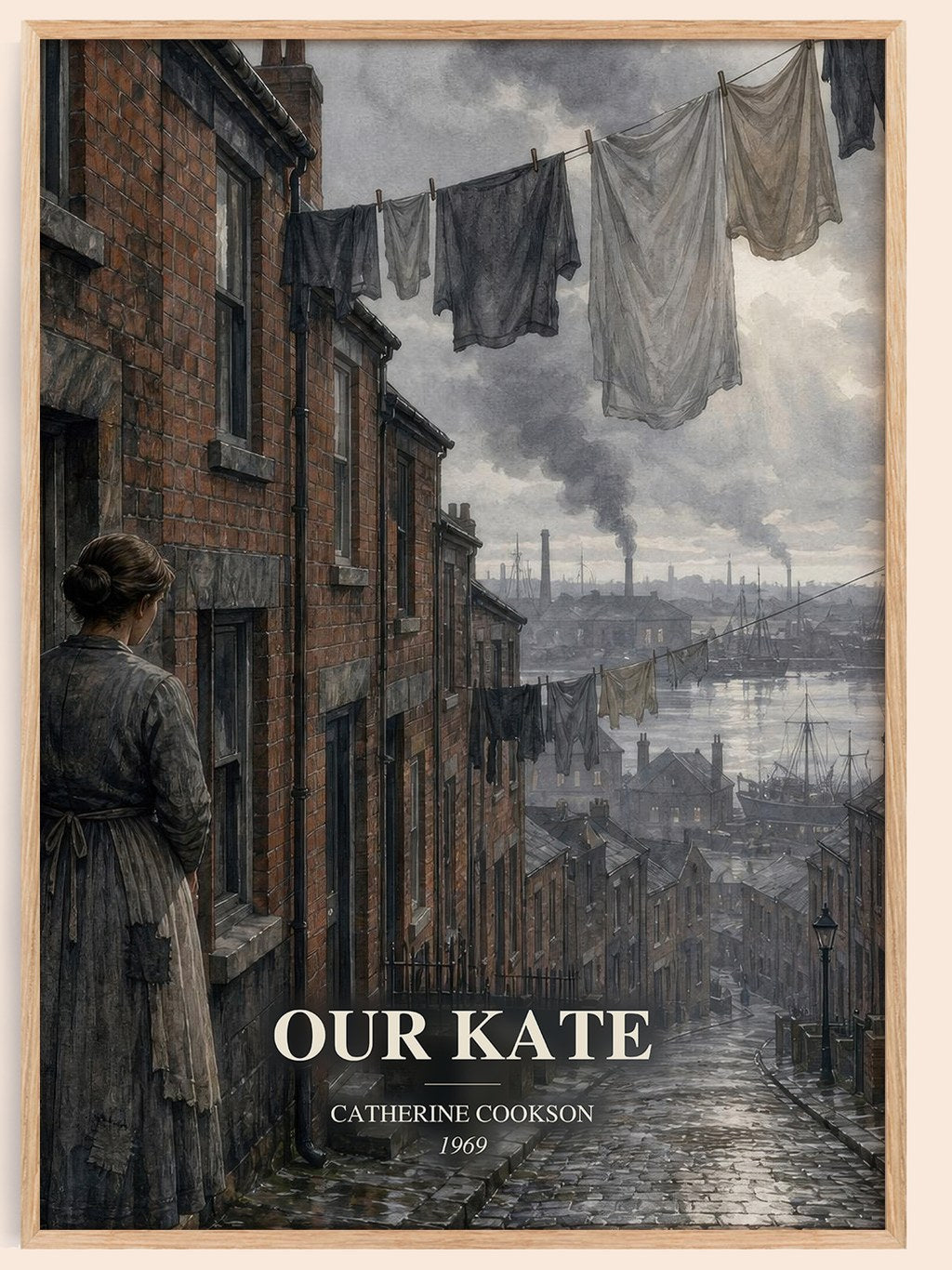 Our Kate watercolour book poster by Catherine Cookson – framed literary art print