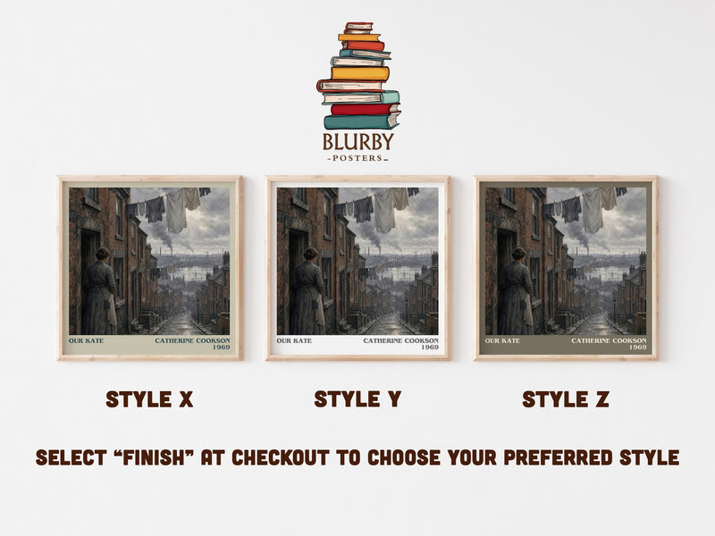 Our Kate literary print in frame leaning in hallway – memoir wall art