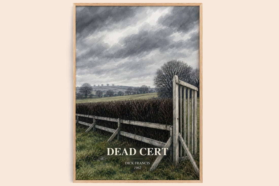 Dead Cert watercolour book poster by Dick Francis – framed literary art print