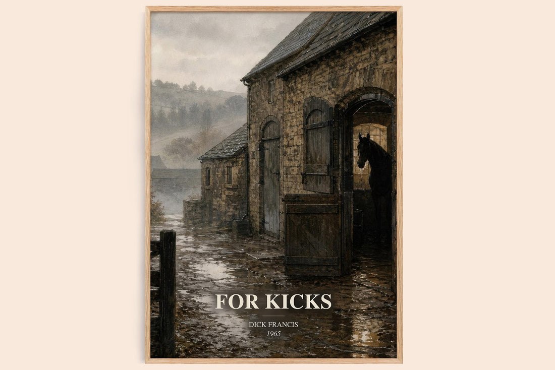 For Kicks watercolour book poster by Dick Francis – framed literary art print