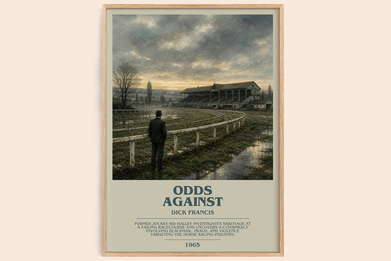 Odds Against bookish book poster by Dick Francis – framed literary art print