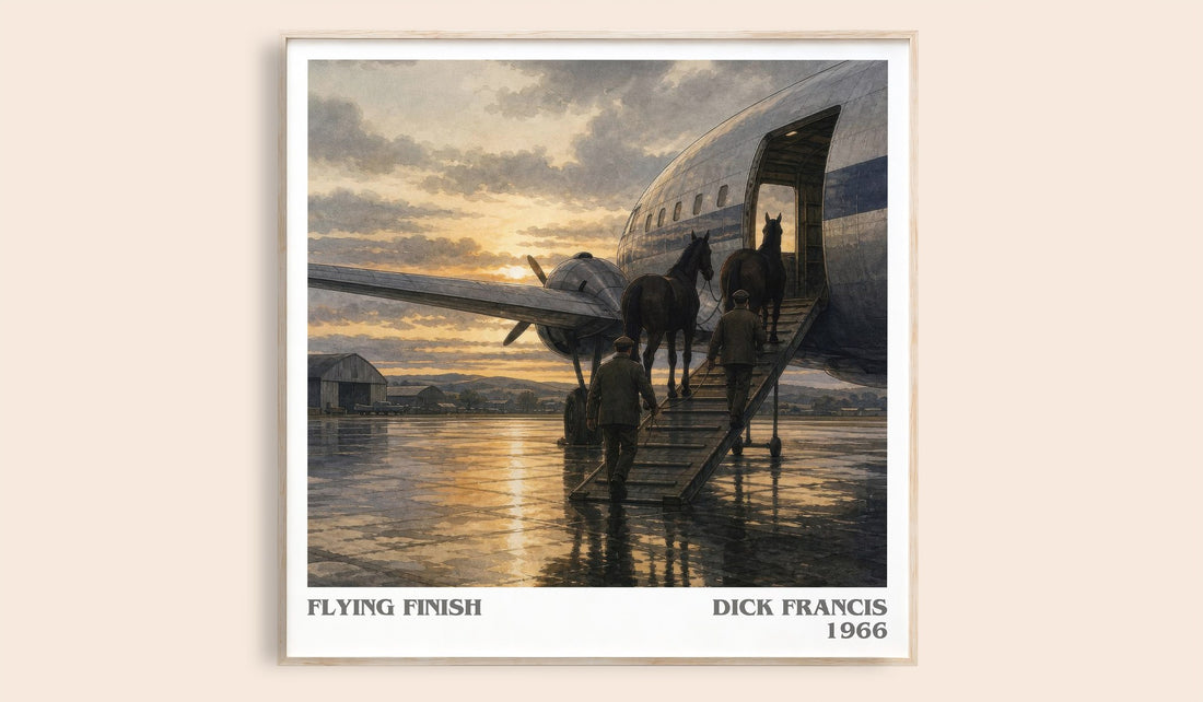 Flying Finish literary book poster by Dick Francis – framed literary art print