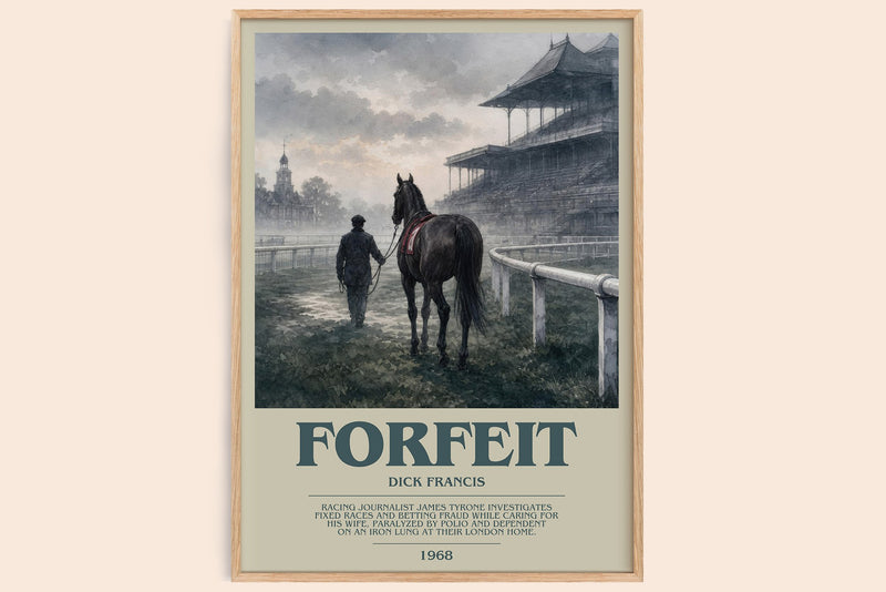 Forfeit bookish book poster by Dick Francis – framed literary art print