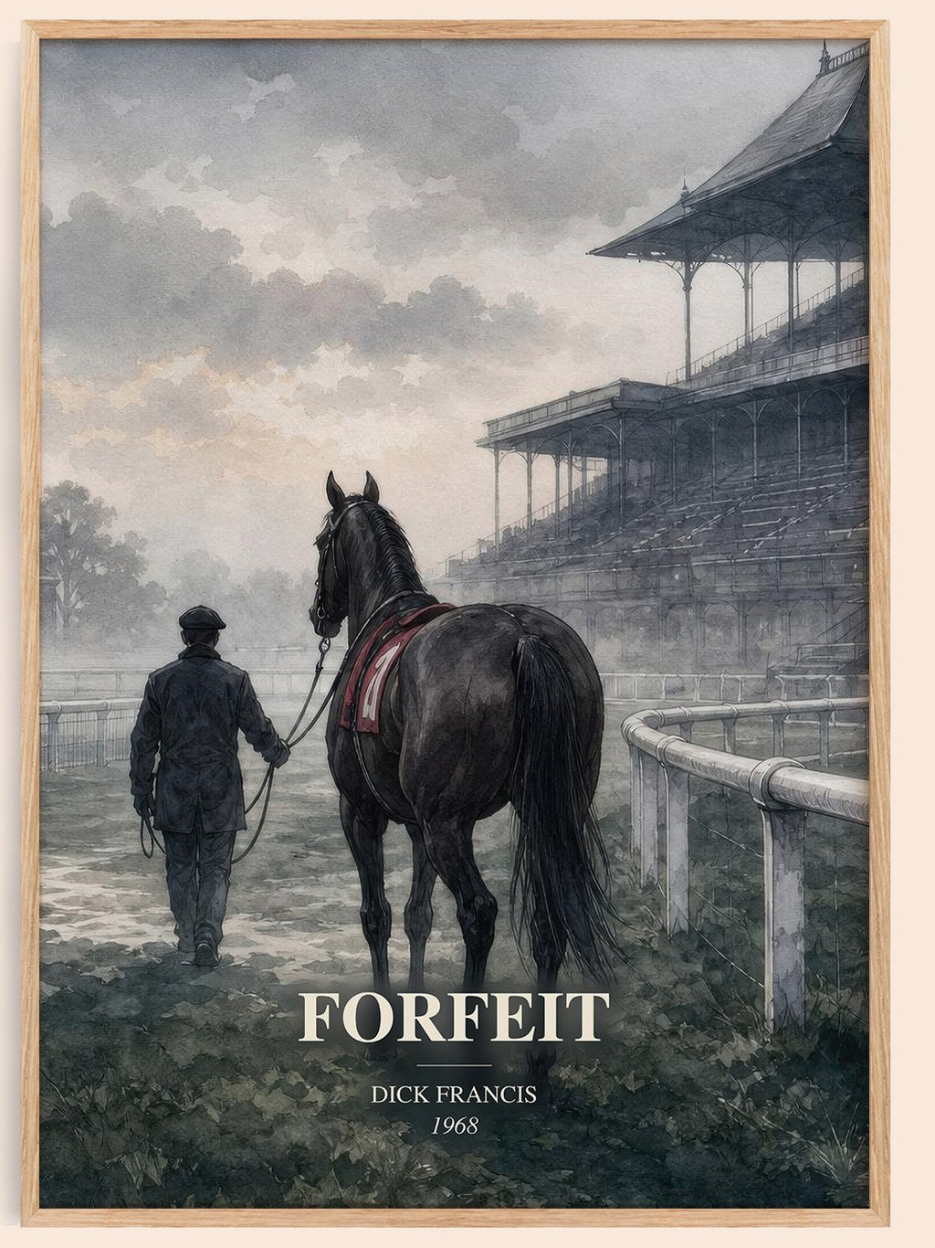 Forfeit watercolour book poster by Dick Francis – framed literary art print