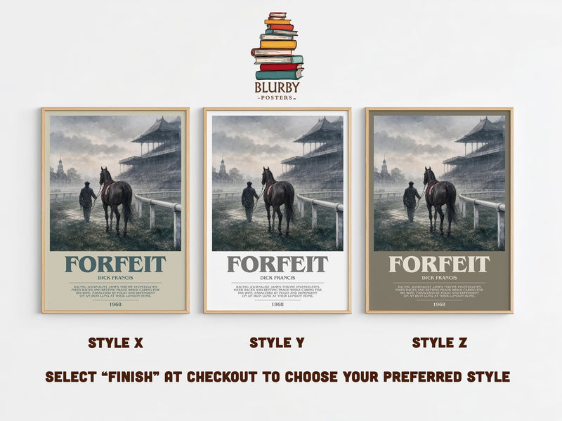 Forfeit bookish print in frame leaning in hallway – crime wall art
