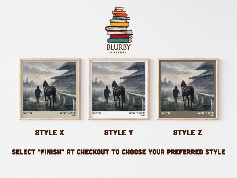 Forfeit literary print in frame leaning in hallway – crime wall art