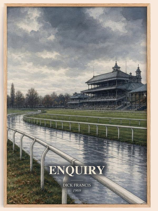 Enquiry watercolour book poster by Dick Francis – framed literary art print