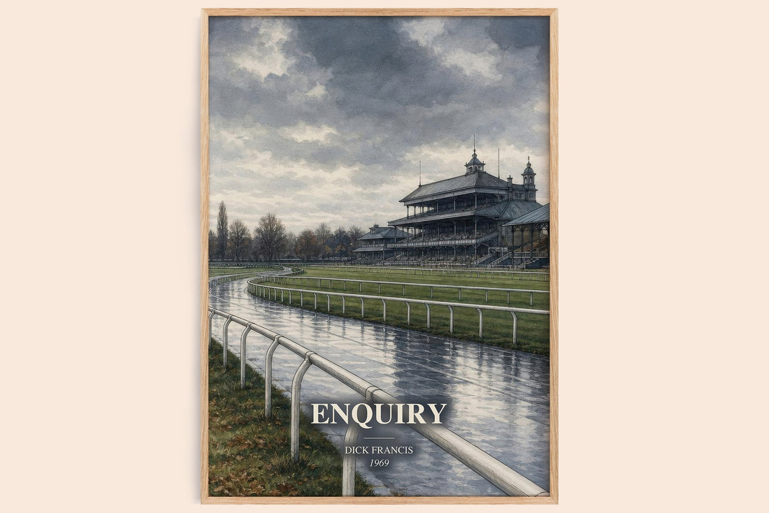 Enquiry watercolour book poster by Dick Francis – framed literary art print