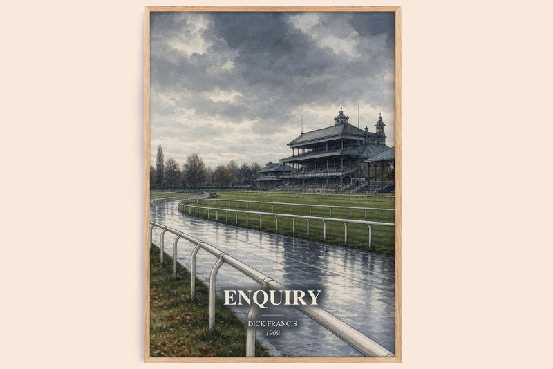 Enquiry watercolour book poster by Dick Francis – framed literary art print