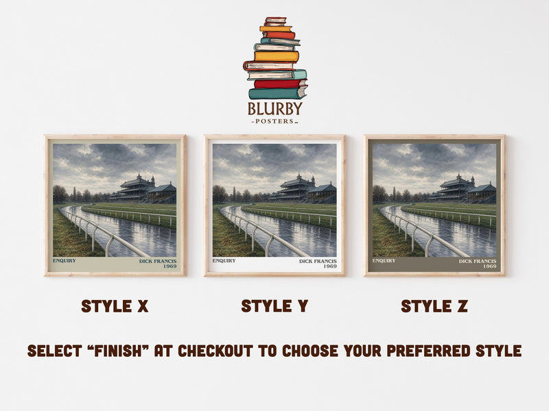 Enquiry literary print in frame leaning in hallway – thriller wall art