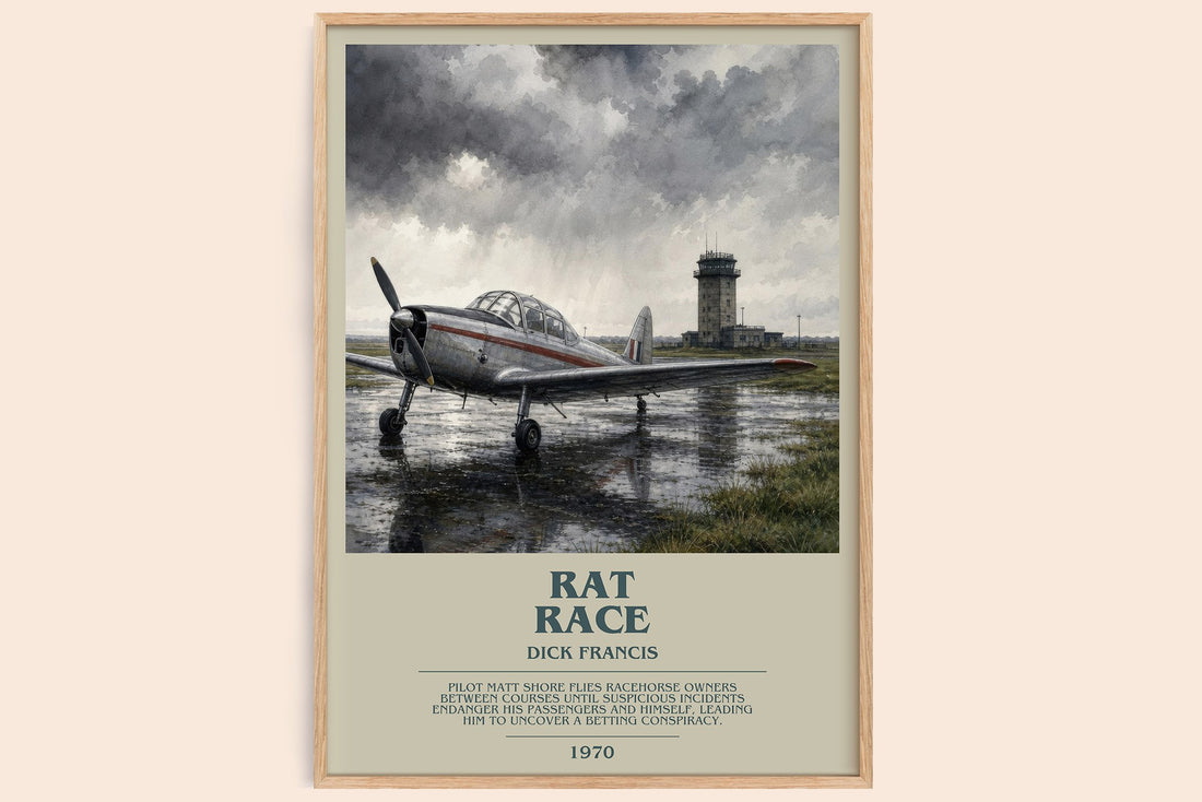 Rat Race bookish book poster by Dick Francis – framed literary art print