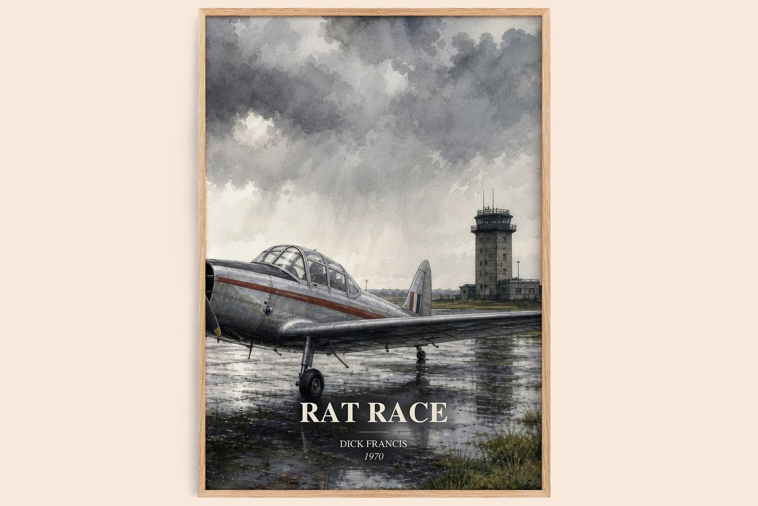 Rat Race watercolour book poster by Dick Francis – framed literary art print