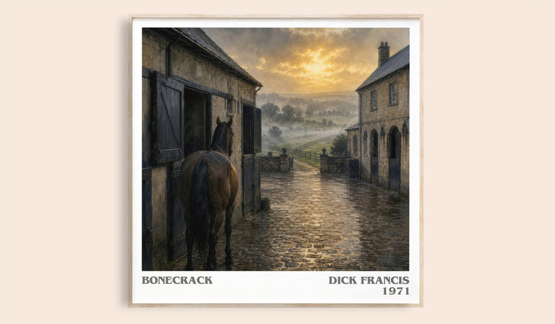 Bonecrack literary book poster by Dick Francis – framed literary art print