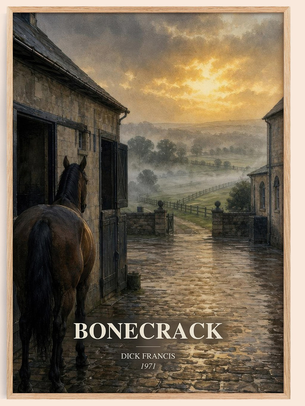 Bonecrack watercolour book poster by Dick Francis – framed literary art print
