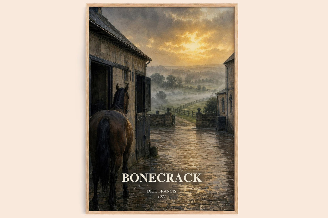 Bonecrack watercolour book poster by Dick Francis – framed literary art print
