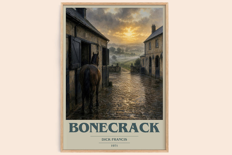 Bonecrack book cover book poster by Dick Francis – framed literary art print