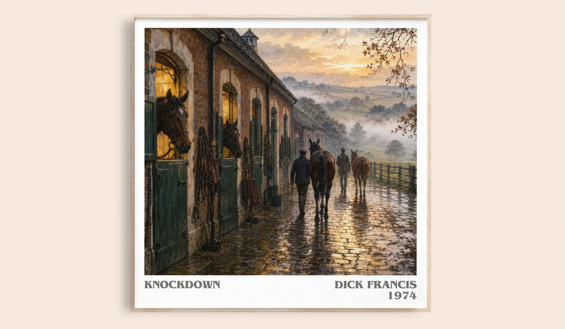 Knockdown literary book poster by Dick Francis – framed literary art print