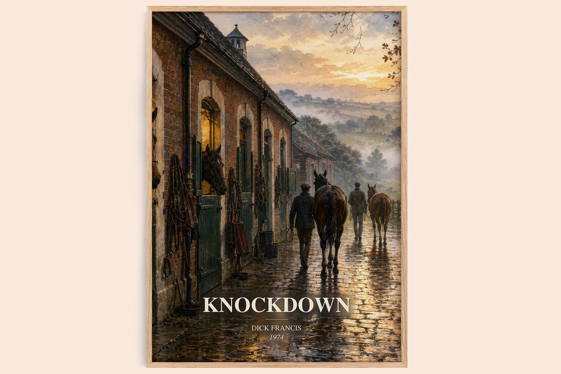 Knockdown watercolour book poster by Dick Francis – framed literary art print