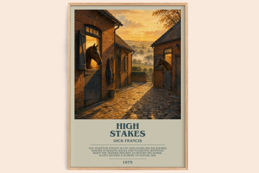 High Stakes bookish book poster by Dick Francis – framed literary art print