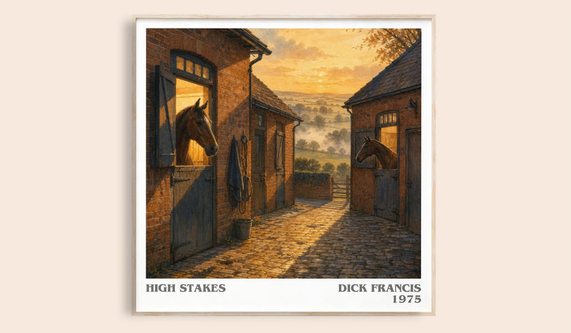 High Stakes literary book poster by Dick Francis – framed literary art print