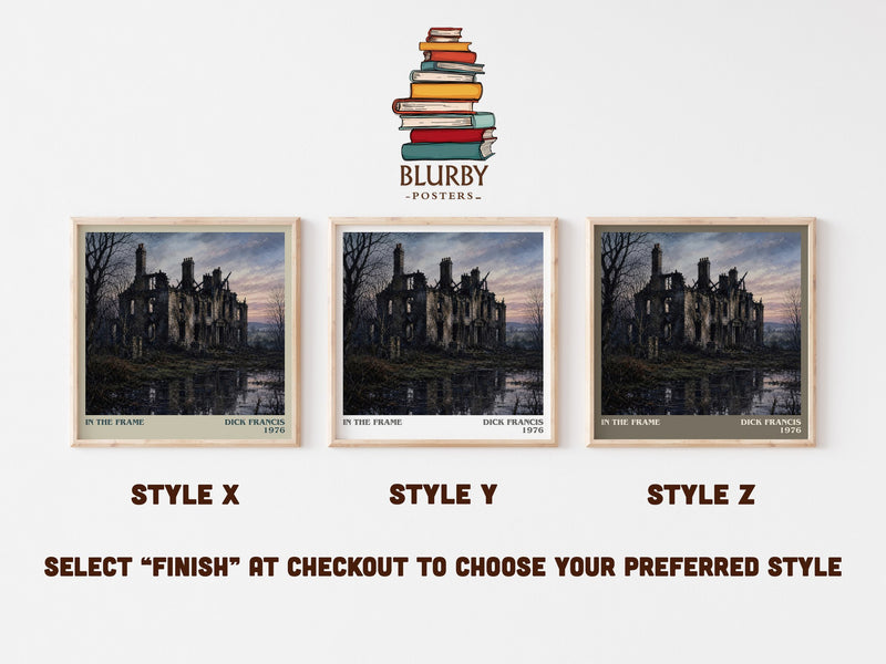In the Frame literary print in frame leaning in hallway – crime wall art